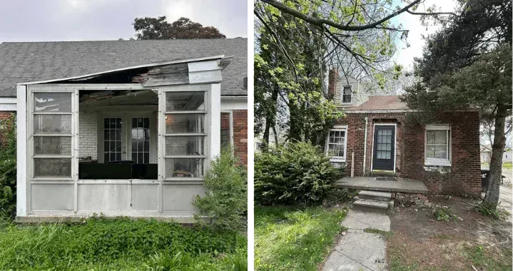 A house bought as-is, before and after repairs